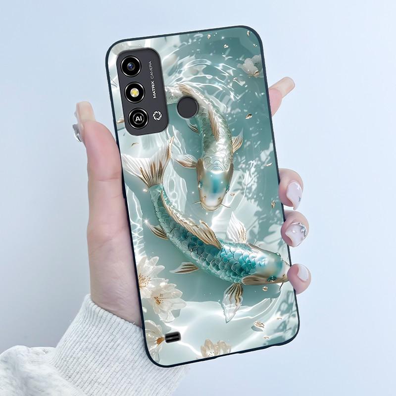 Чехол для ZTE Blade A53 Чехол для телефона ZTE Blade A53 Pro Задняя крышка Силиконовый Мягкий Черный ТПУ Роскошный Милый Любовь Кролик Забавный Бампер Защитный корпус