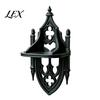 Black Floating Shelves Gothic Wall Shelf, Vintage Shelf for Bedroom And Living Room, Matte Decorative Display Wall-Mounted Rack with Exquisite Hollow