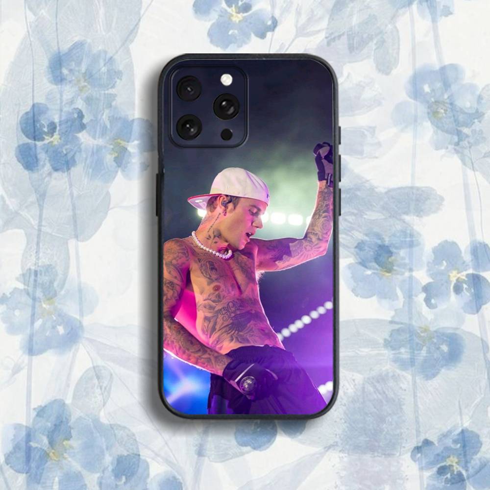 U-USA Justin B-Bieber Phone Case For iPhone 17,16,15,14,13,12,Pro,Max,Plus,E,SE4,Air,Mini Black Soft Box