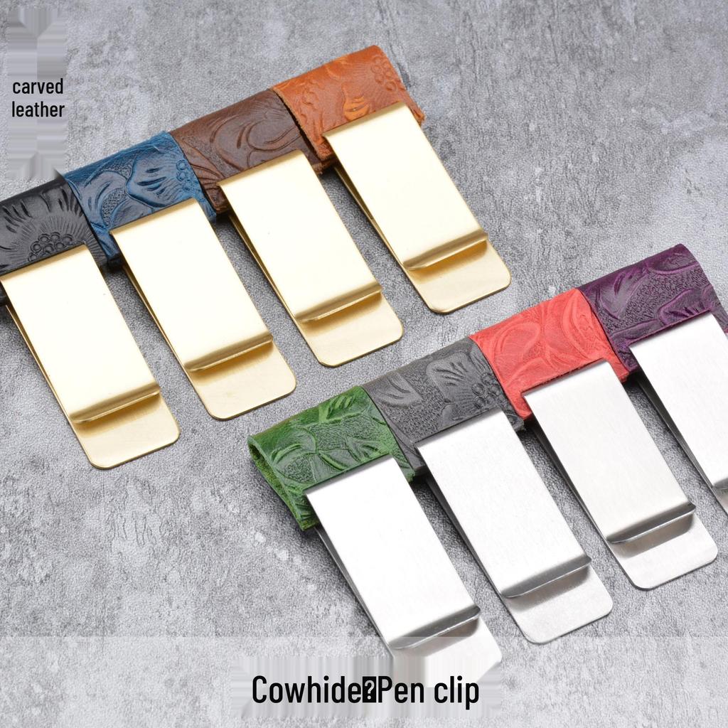 Блокнот путешественника Кожа Коровы Латунный Зажим для Ручки - Ретро Рукав из Нержавеющей Стали для Металлических Изделий