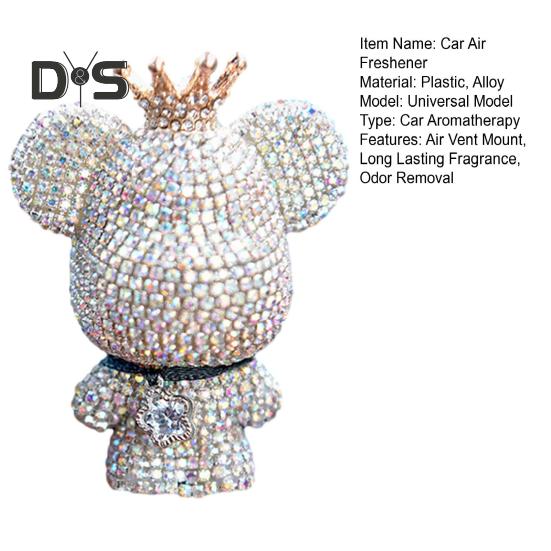 Автомобильный освежитель воздуха со стразами и медведем, крепление к вентиляционному отверстию, длительный аромат, удаление запаха, зажим, тип автомобильного воздуховыпускного отверстия, диффузор для ароматерапии, автомобиль