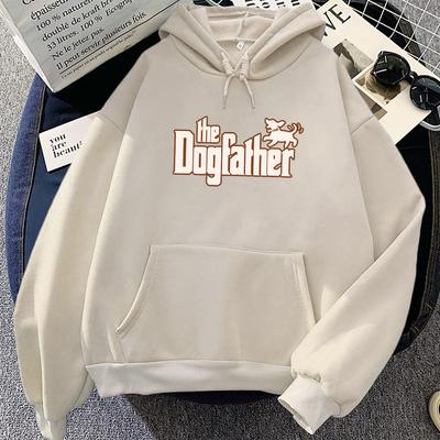 Мультяшные худи The Dogfather Sudaderas Зимние флисовые мягкие пуловеры с капюшоном Толстовки с графическим принтом Худи для девочек с милым принтом