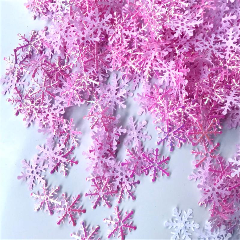 300 шт./лот, рождественские снежинки, конфетти, искусственный снег, рождественские елочные украшения, украшения для домашней вечеринки, свадебного декора