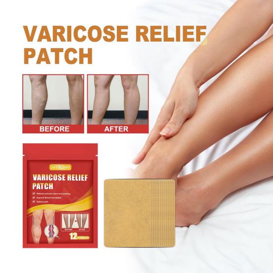 12Pcs/Bag Vessel Blockage Patch Moderate Effective Non-irritating Delicate Texture Eco-friendly Health Care Tool Portable Varicose Relief Care Patch