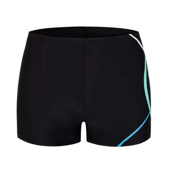 Men Swimming Shorts Elastic Waist Soft Quick Dry Slim Fit Printed Color Matching Mid