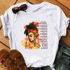 Fashion Casual Girls Letter Graphics Women's T-Shirt Summer Loose Tees 90S Short Sleeve O-Neck Blouses Ladies White Tops Clothes