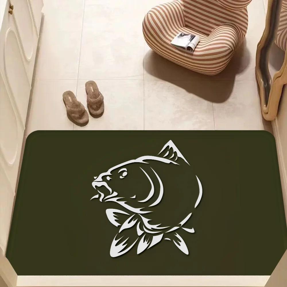 Логотип Nash Fishing Коврик для пола Коврик для ванной Комната для детей Спальня Декорация Балкон Противоскользящий Дверной коврик Гостиная Прикроватные коврики