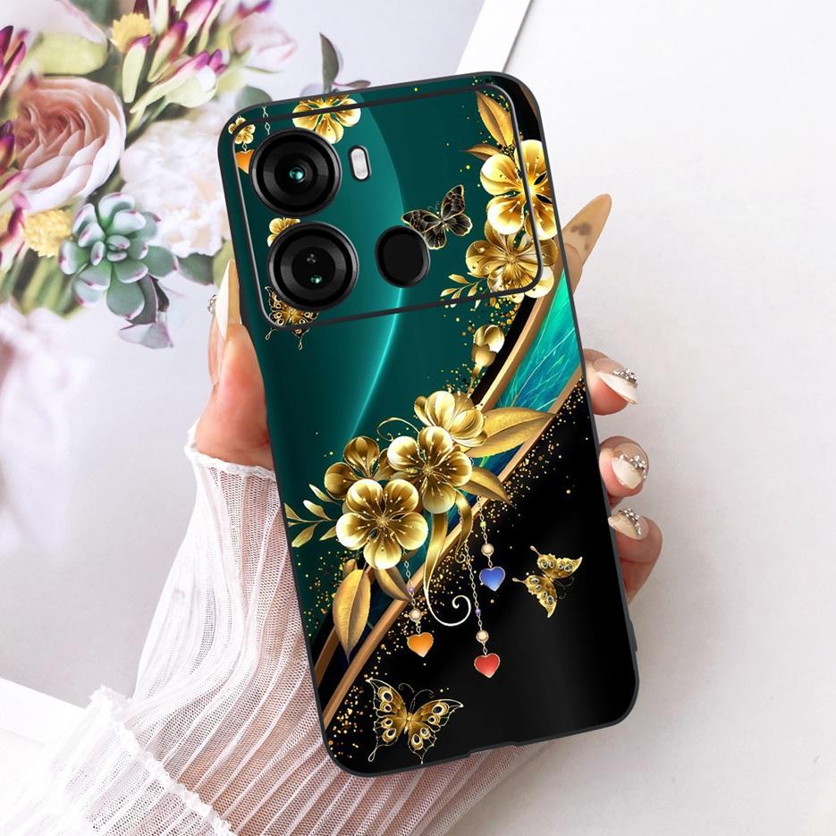 For Itel P40 Plus Case P683L Luxury Butterfly Tree Painted Cover Soft Silicone Phone Case For Itel P40 P662L P 40 ItelP40 + Bags