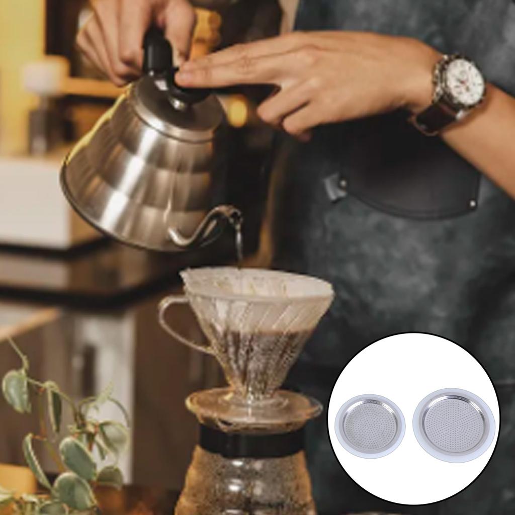 Coffee Machine Replacement Parts Stainless Steel Filter and Flexible Silicones Gasket Seal Espresso Maker Accessories