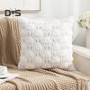 Plush Rabbit Pillow Cover 18 X 18 Inch Throw Pillow Cover Farmhouse Decor Pillow Case with Invisible Zipper for Sofa Bed Car Spring Decoration
