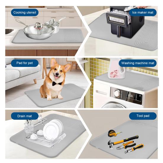 Силиконовый кофейный коврик с противоскользящей ручкой, коврики для сушки посуды, водонепроницаемые, термостойкие, без бисфенола А, коврики для столешницы, аксессуары для бара с эспрессо-напитками