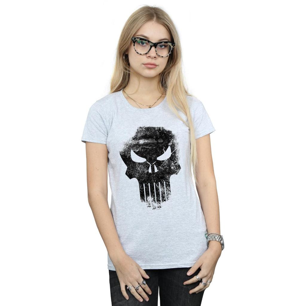 Marvel Womens/Ladies The Punisher Distrressed Skull Cotton T-Shirt