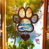 Pet Memorial Suncatcher Hanging Decoration Dog Cat Paw Car Rearview Mirror Hanging Ornament Loss of