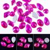 Rose Red B Glass Hand Sewn Drill, Flat Bottom Water Drop Satellite Special-Shaped Flat Buckle Diy Clothing Accessories Rhinestone Sticker Drill