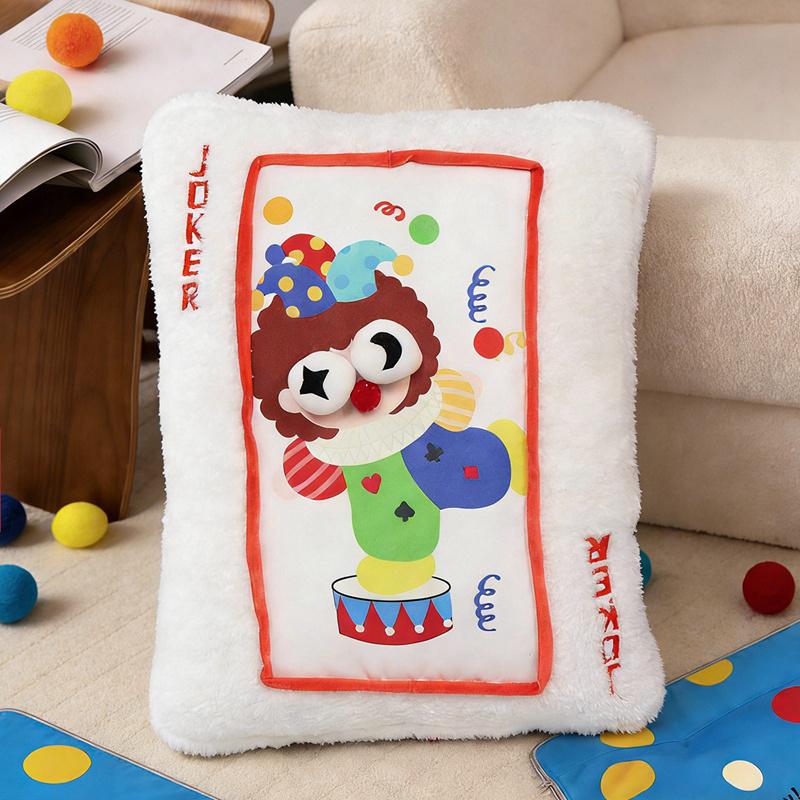 40Cm Funny Playing Card Plush Pillow Stuffed 3D Eyes King Queen Jake Big Joker Seat Cushion Back Head Support Plushie Decor