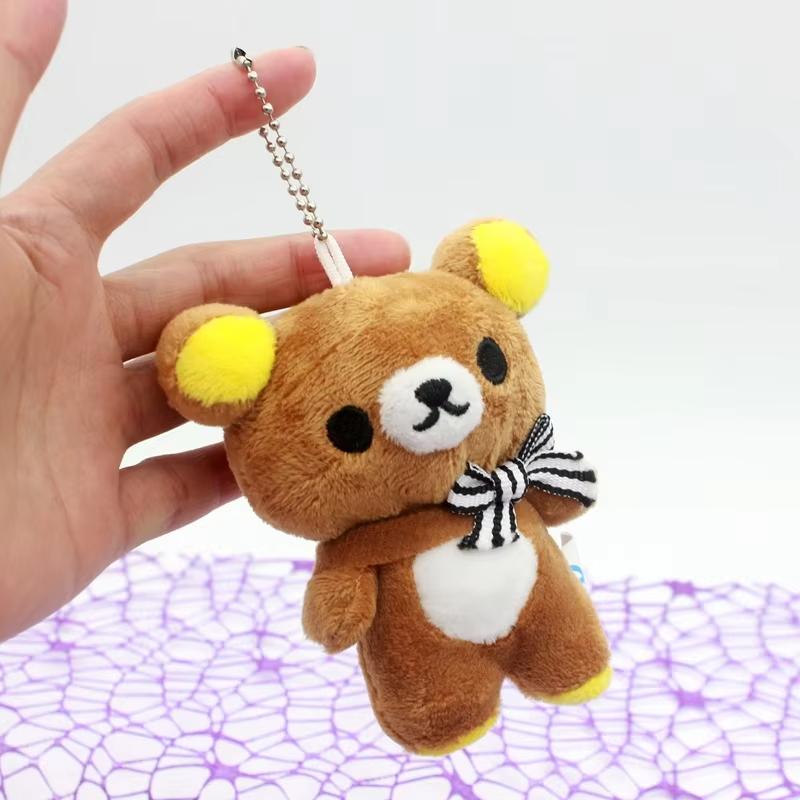 1/2 шт. Кавайные Плюшевые Игрушки Аниме Мультяшные Rilakkuma Брелок Аксессуары Мягкие Набитые Подвеска на Ключ для Рюкзака Подарки на День Рождения для Девочки Мальчика