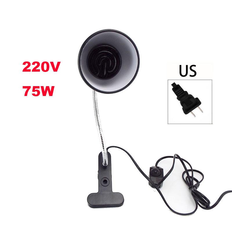 Лампа для обогрева рептилий 50 Вт 75 Вт 100 Вт Комплект светильников для черепах с зажимом E27, держателем для обогрева, греет черепах