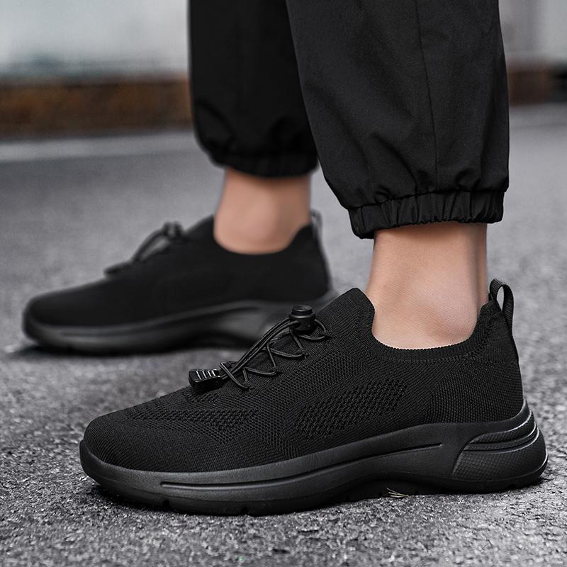 Men's Spring Summer Woven Sneakers Breathable Adjustable Buckle Durable Outdoor Running Workout Shoes