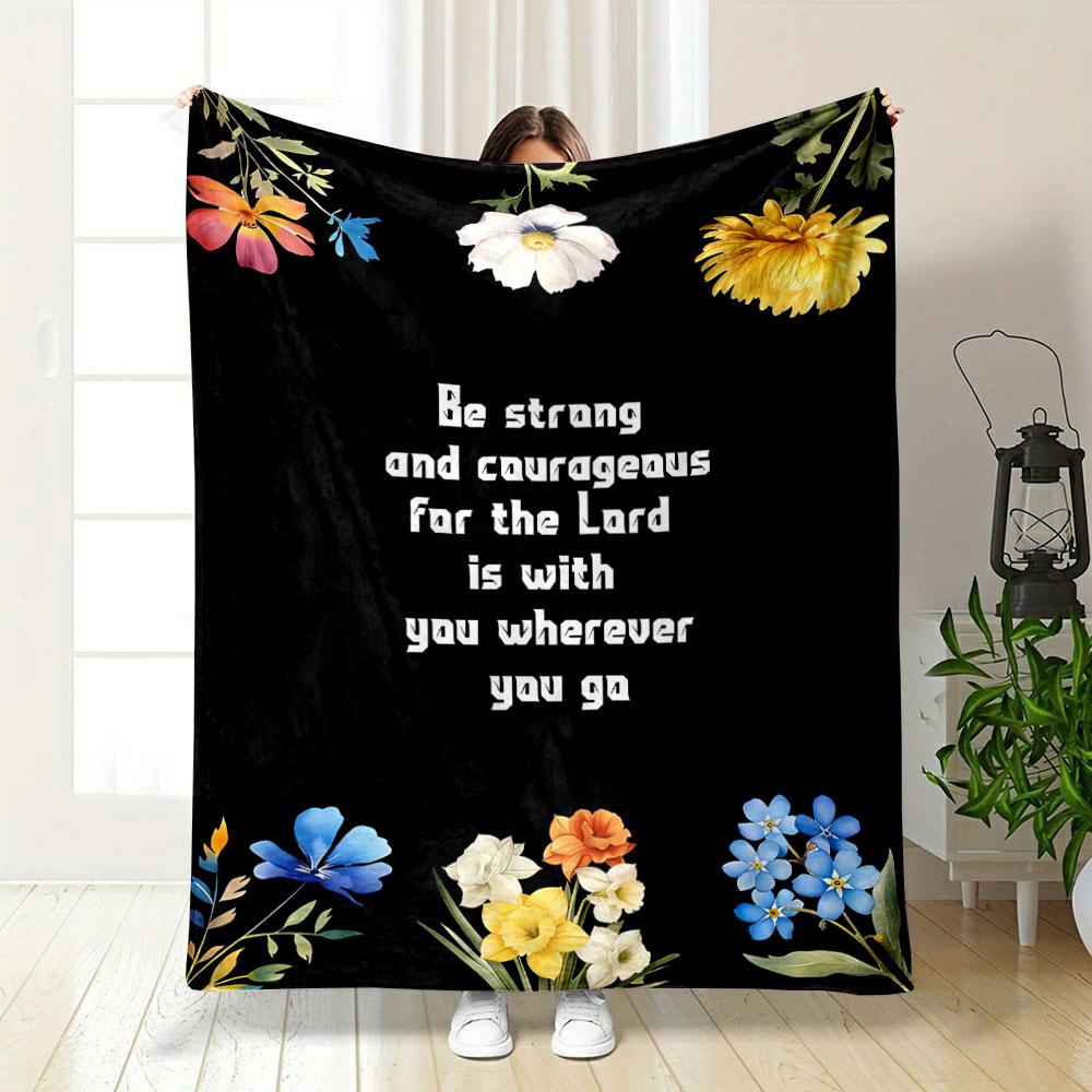 Floral Bible Verse Blanket Printed Blanket for Living Room Bed Couch lunch break Soft Cozy Blanket for Friend's festival Gift