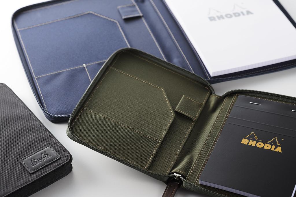 Rhodia Круглый чехол на молнии Темно-синий Белая сетка cf16ronv (Rhodia №16 Обложка/5мм В комплекте)