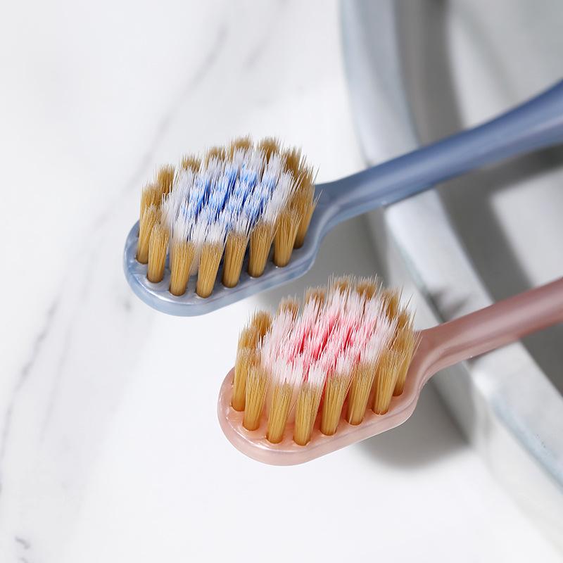 Japanese-Style Adult Soft Bristle Toothbrush - Wide, Thin, Gentle, Single Piece for Couples