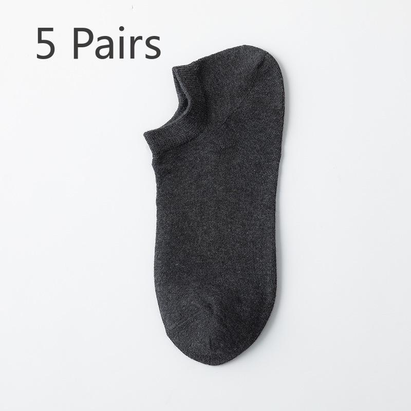 5 пар мужских летних дышащих и впитывающих пот однотонных носков с защитой от падения на пятку