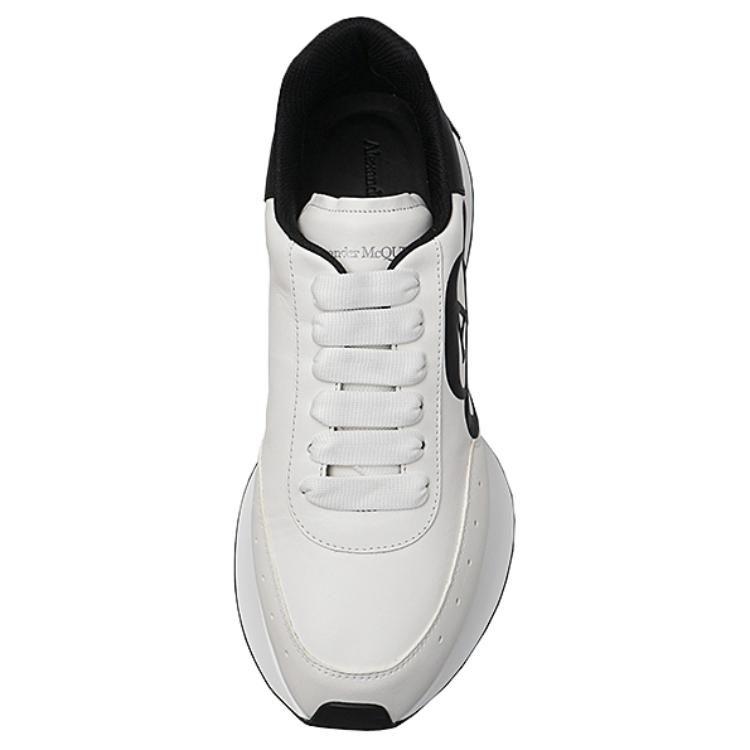 Alexander Mcqueen Кроссовки Sprint Runner на шнуровке 'Белый Черный' Женские 691039WIC959061