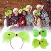 Рождественский ободок для волос с зеленым пушком, легкий праздничный ободок, универсальный аксессуар для волос для косплея
