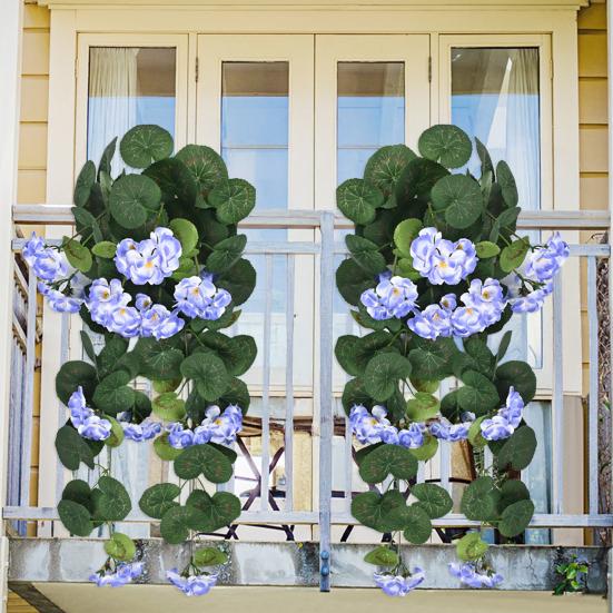 Подвесная искусственная Malus Spectabilis 11 веток Устойчивый к УФ-лучам Реалистичный искусственный цветок Свадебная вечеринка В помещении На открытом воздухе Сад Настенный декор Искусственный цветок