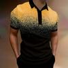 3D цифровая печать градиент цвета короткий рукав рубашка поло с лацканами мужская повседневная мода 100% полиэстер гольф рубашка поло топы