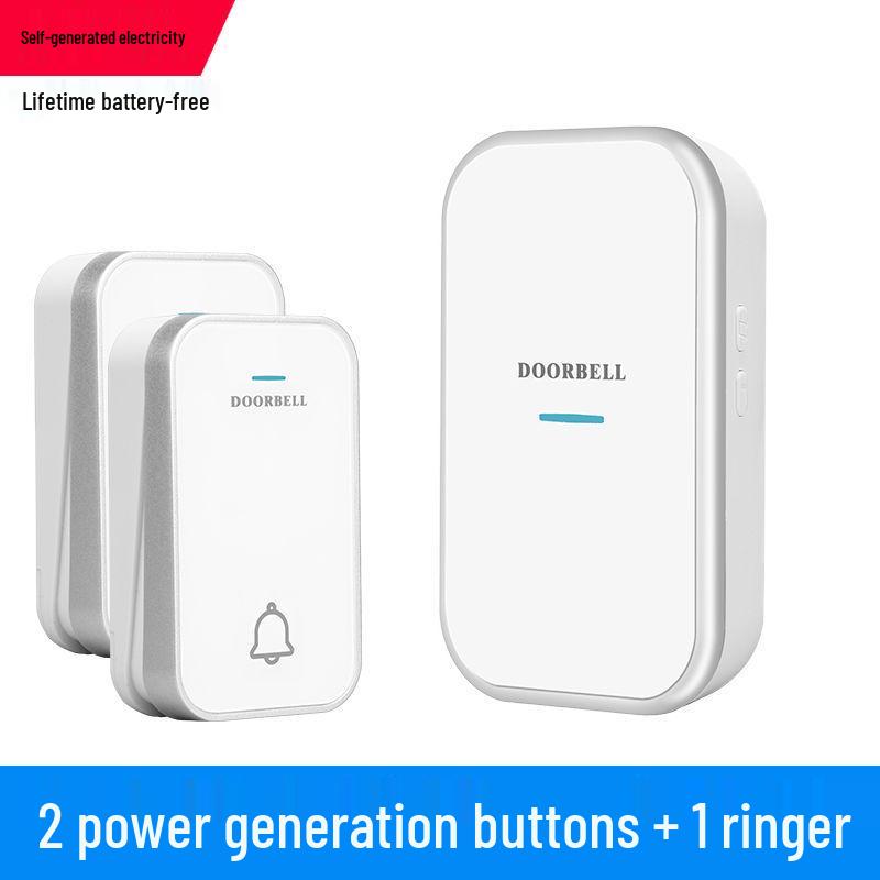 Черный беспроводной дверной звонок с пультом дистанционного управления, большой дальности, без сверления, система «один к двум» для дома