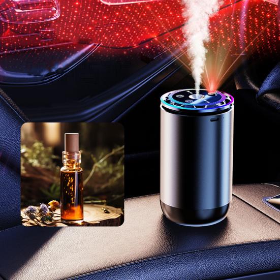 Smart Car Air Freshener with Atmosphere Light Rechargeable Auto On/Off Easy To Install Intelligent Car Interior Aroma Device