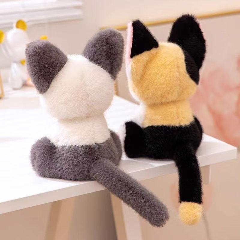 24см Кавайная Плюшевая Кукла Кошка Девон Рекс Сиамская Кошка Плюшевая Игрушка Милое Украшение Сопровождающая Сон Игрушка Подарок на День Рождения Ребенку