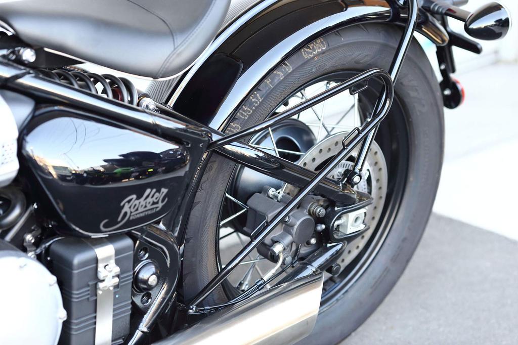 Kijima Motorcycle Parts Side Bag Left for Honda Bonneville Bobber Support, Steel, Side, ('17-), Black, HTR-08008