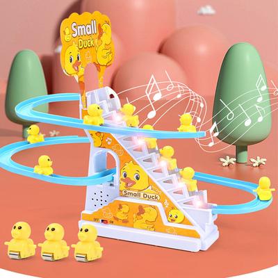 Легкая музыкальная композиция Утка пазл игрушка цветная коробка Мальчики и девочки Детский подарок Пятачок поднимается по лестнице Электрические игрушки Интересное Ручная работа