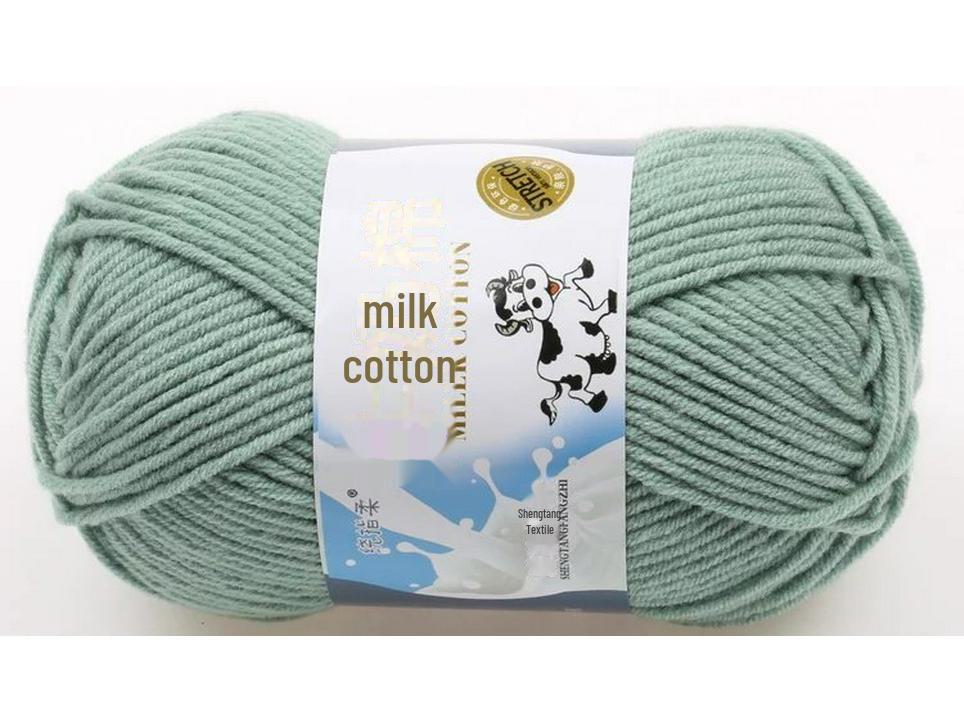 Комплект из 5 нитей детской шерстяной шапки и шарфа из молочной хлопковой пряжи средней толщины, ручная работа