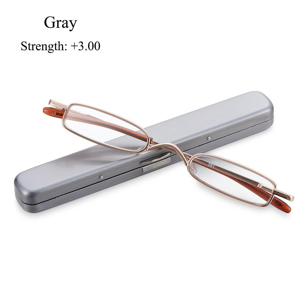 Elderly Metal Frame Slim Small Reading Glasses Resin Lens Vision Care Eyewear