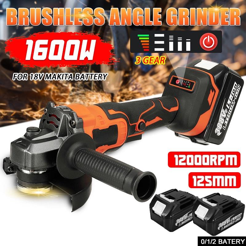 1600 Вт 388VF Бесщеточный аккумуляторный угловой шлифовальный станок для резки Электрическая шлифовальная машина 12000 об/мин, электроинструмент с аккумуляторами