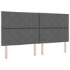 Box Spring Bed with Mattress Dark Grey 200 x 200 cm Fabric
