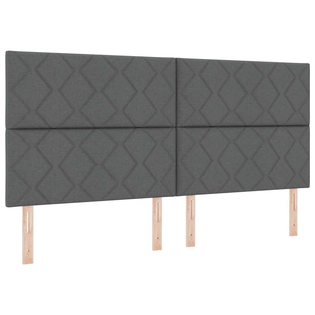 Box Spring Bed with Mattress Dark Grey 200 x 200 cm Fabric