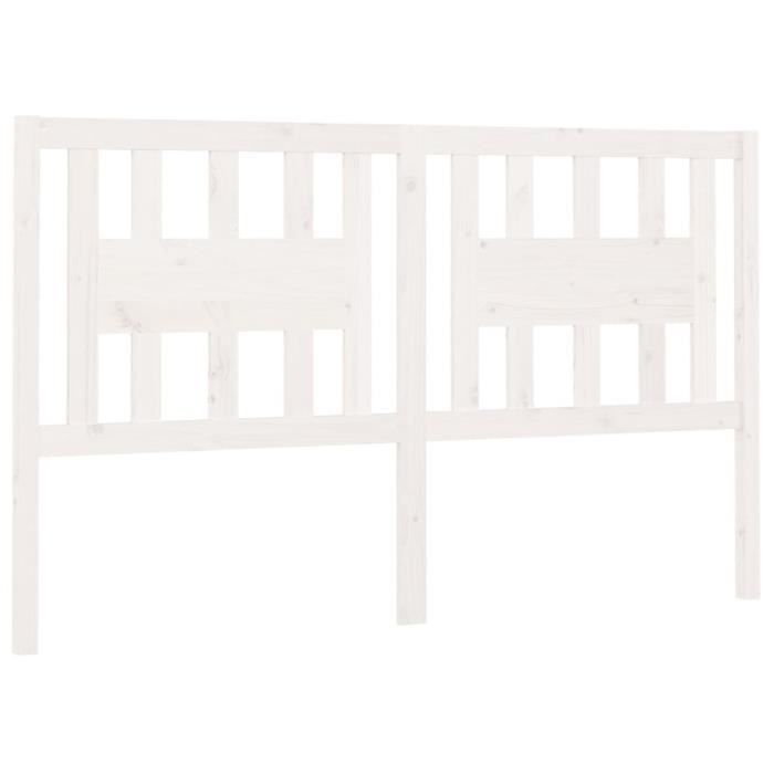 VidaXL Headboard White 146x4x100 Cm Solid Pine Wood 818671