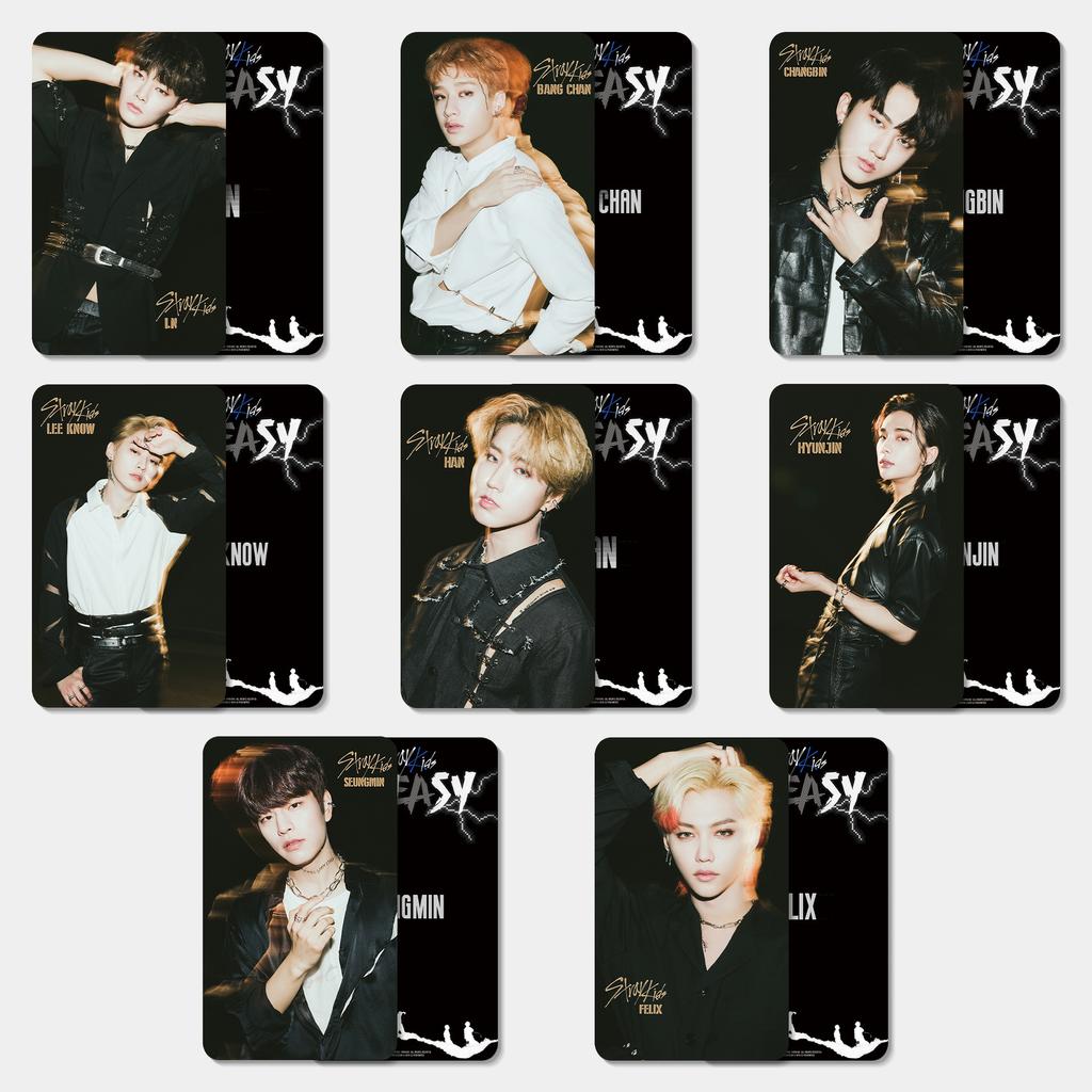 SKZOO's same style men's group po card for the new album "NOEASY" featuring celebrity merchandise cards