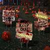 Plastic Material Halloween Warning Signs Vintage Style Yard Garden Signage  Home Decor