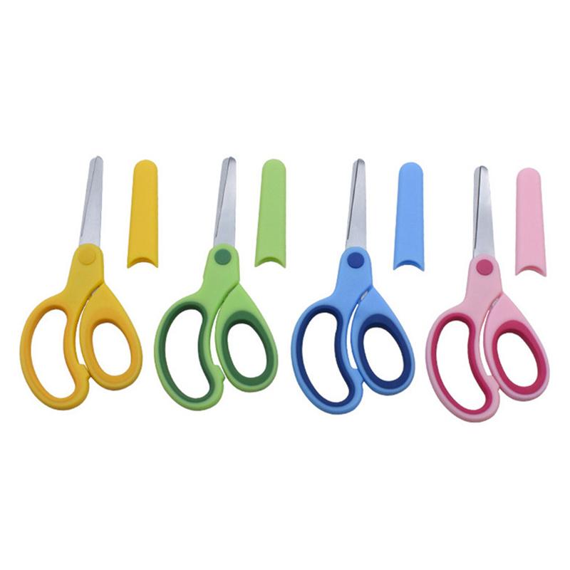 Left-handed Scissors Student Stainless Steel Colorful Cute Scissors Children's Small Scissors Simple Safety Office Scissors