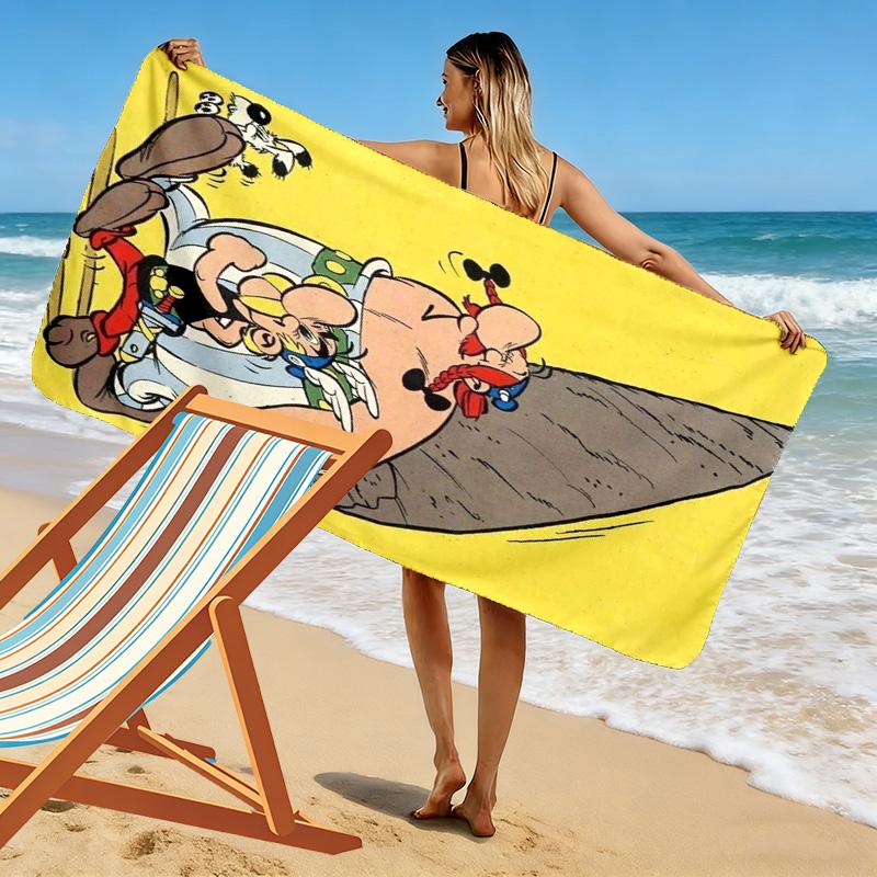 Asterix and Obelix 2D Flat Print Beach Towel, Large Soft Quick Dry Towel for Beach Camping Swimming.NSTJ0928192
