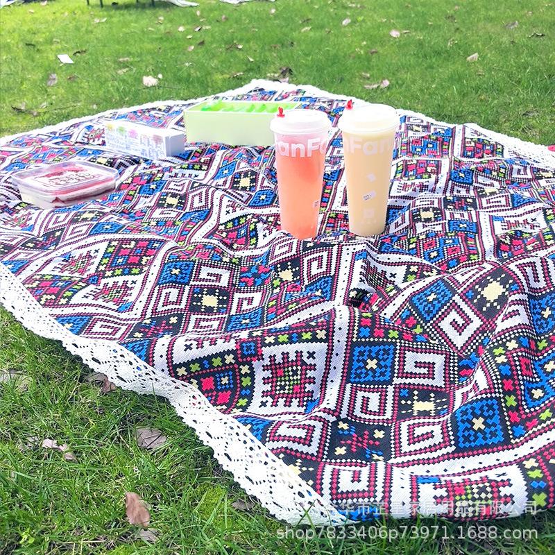 Yellow picnic mat outdoor tablecloth camping floor mat moisture-proof fabric mat anti-thickened picnic floor mat household picnic cloth