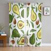Avocado Pattern Chiffon Sheer Curtains For Living Room Bedroom Decoration Window Tulle Curtains Drapes
