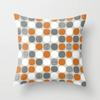 Car Sofa Cushion Cover Orange Geometric Pattern Print Square Pillowcase Home Decor