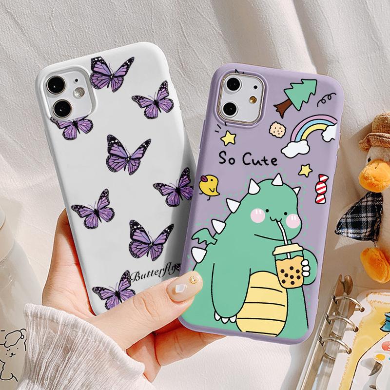 Case For Xiaomi Poco X3 M3 Pro F3 Mi 11 Lite Redmi 10 Note 9 8 Pro 10S 9S 9T 8T 9A 9C 9 8A 8 7 7A Dinosaur Butterfly Frog Cover