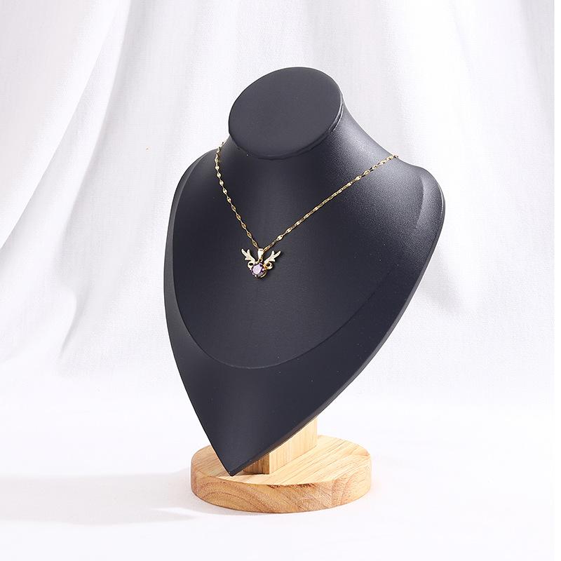 Высококлассная подставка-дисплей для ожерелий и кулонов в форме сердца из массива дерева, для демонстрации ювелирных изделий на витрине прилавка